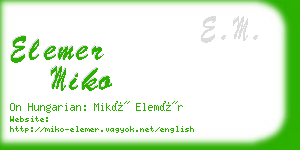 elemer miko business card