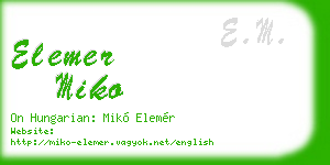 elemer miko business card